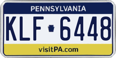 PA license plate KLF6448