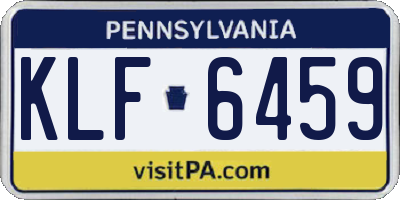 PA license plate KLF6459