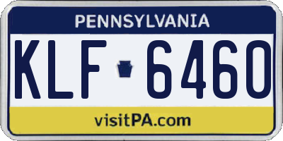PA license plate KLF6460