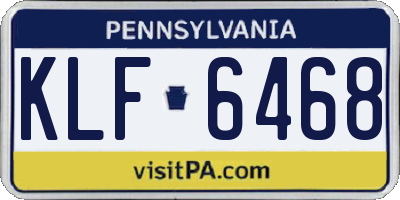 PA license plate KLF6468