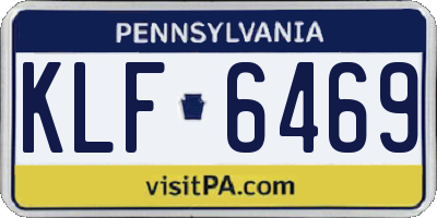 PA license plate KLF6469
