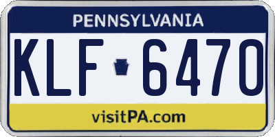 PA license plate KLF6470