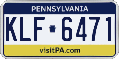 PA license plate KLF6471