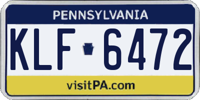 PA license plate KLF6472