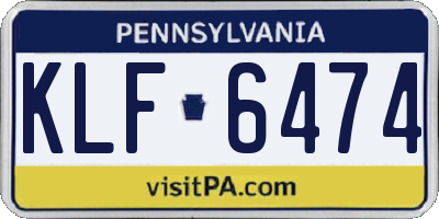 PA license plate KLF6474