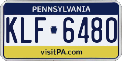 PA license plate KLF6480