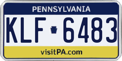 PA license plate KLF6483