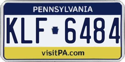 PA license plate KLF6484