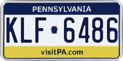 PA license plate KLF6486