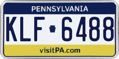 PA license plate KLF6488