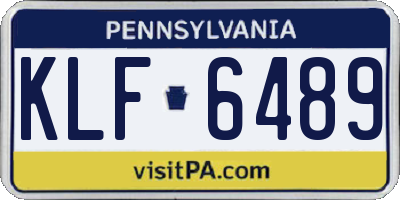 PA license plate KLF6489
