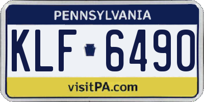 PA license plate KLF6490