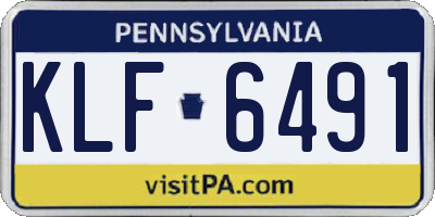 PA license plate KLF6491