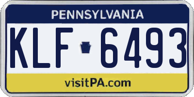 PA license plate KLF6493