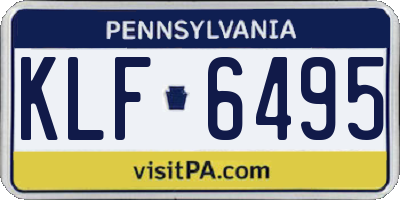PA license plate KLF6495