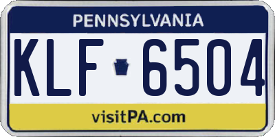 PA license plate KLF6504