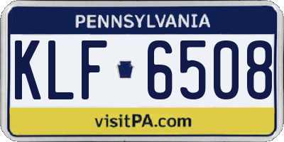 PA license plate KLF6508