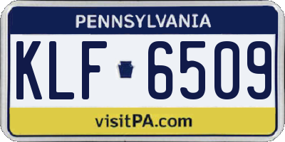 PA license plate KLF6509