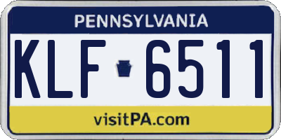 PA license plate KLF6511