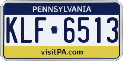 PA license plate KLF6513