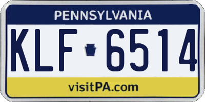 PA license plate KLF6514