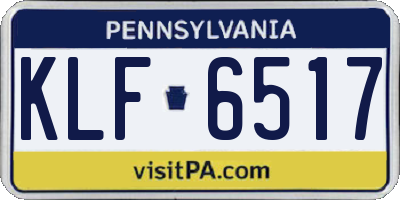 PA license plate KLF6517