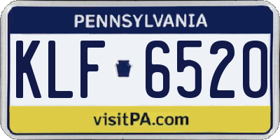 PA license plate KLF6520