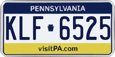 PA license plate KLF6525