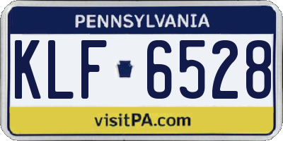 PA license plate KLF6528