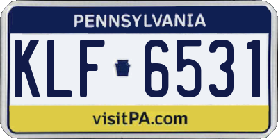 PA license plate KLF6531