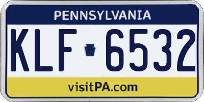 PA license plate KLF6532
