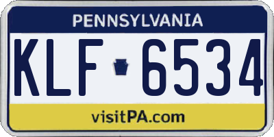 PA license plate KLF6534