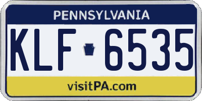 PA license plate KLF6535