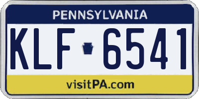 PA license plate KLF6541