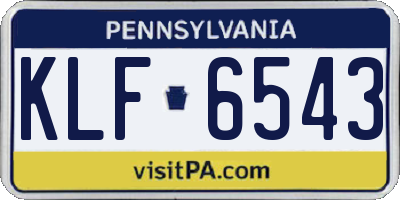 PA license plate KLF6543