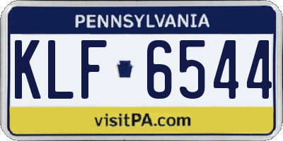 PA license plate KLF6544