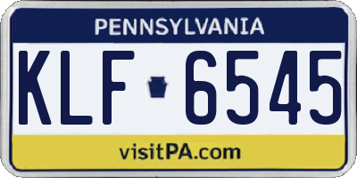 PA license plate KLF6545
