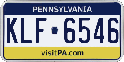 PA license plate KLF6546