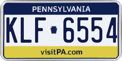 PA license plate KLF6554