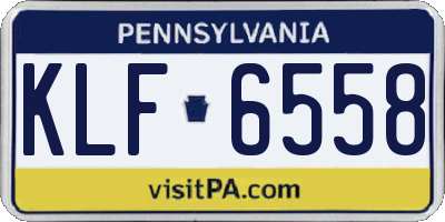 PA license plate KLF6558