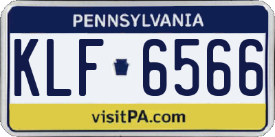 PA license plate KLF6566