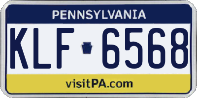 PA license plate KLF6568
