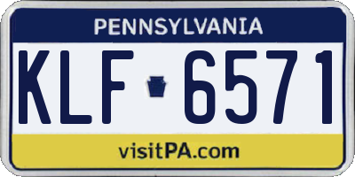 PA license plate KLF6571
