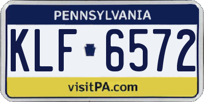 PA license plate KLF6572
