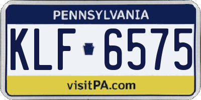 PA license plate KLF6575
