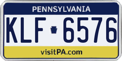 PA license plate KLF6576