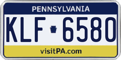 PA license plate KLF6580