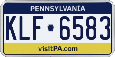 PA license plate KLF6583