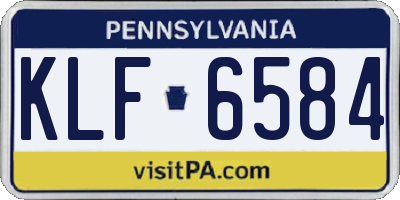 PA license plate KLF6584