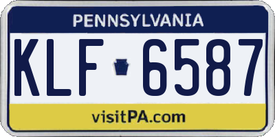 PA license plate KLF6587